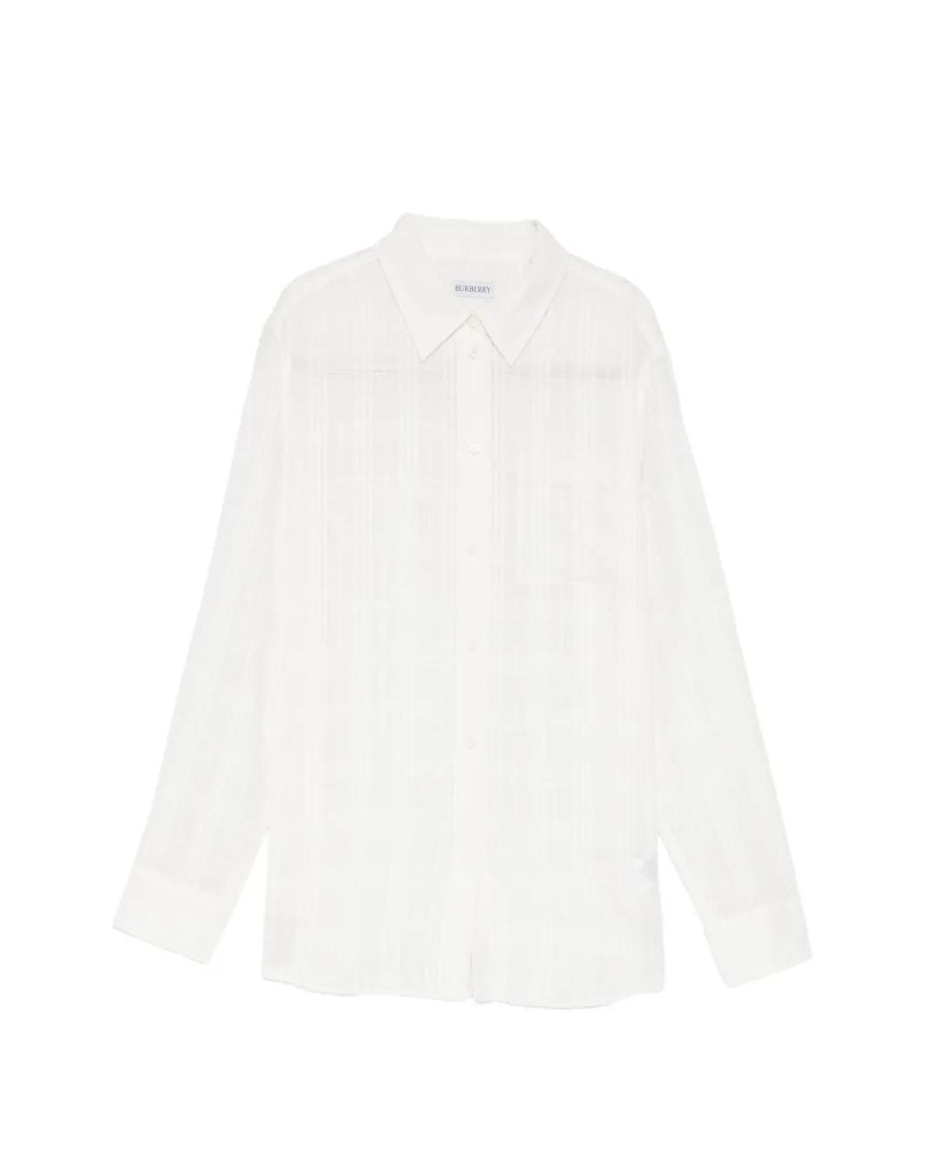 Burberry White Emma Check Cotton Shirt