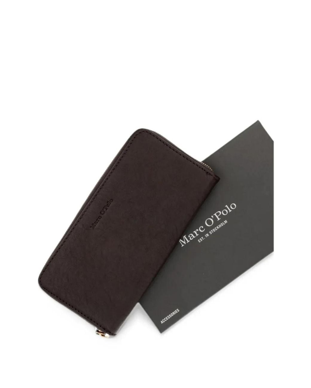 Marc O' Polo Gray Finja Logo-Debossed Zip-Around Wallet