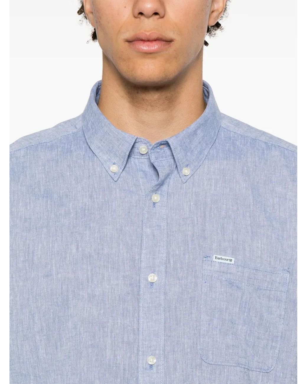 Barbour Blue Nelson Long-Sleeve Shirt for men