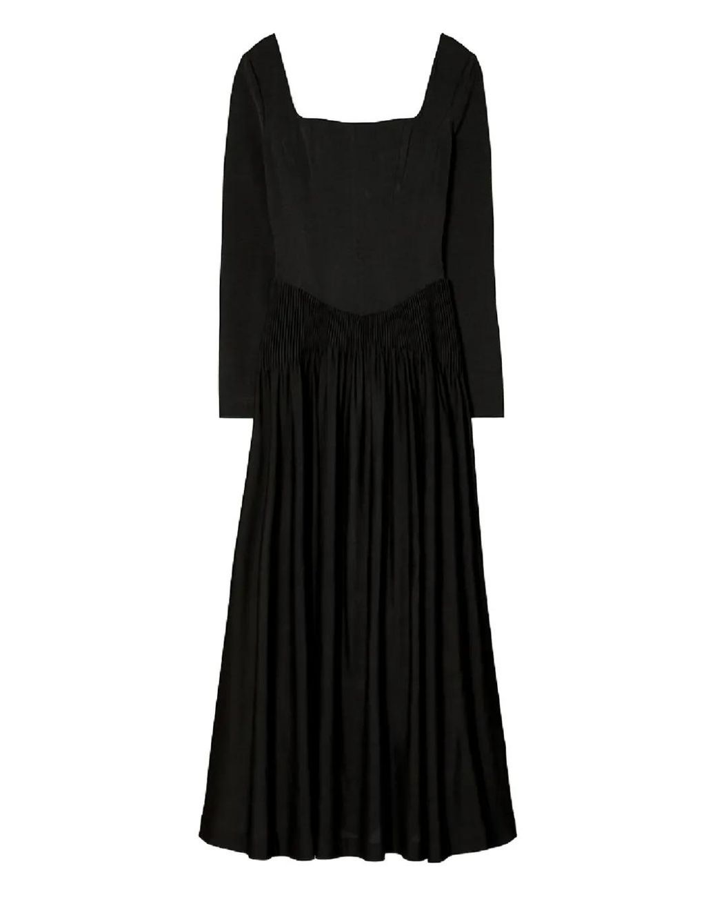 Tory Burch Black Long-Sleeve Midi Dress
