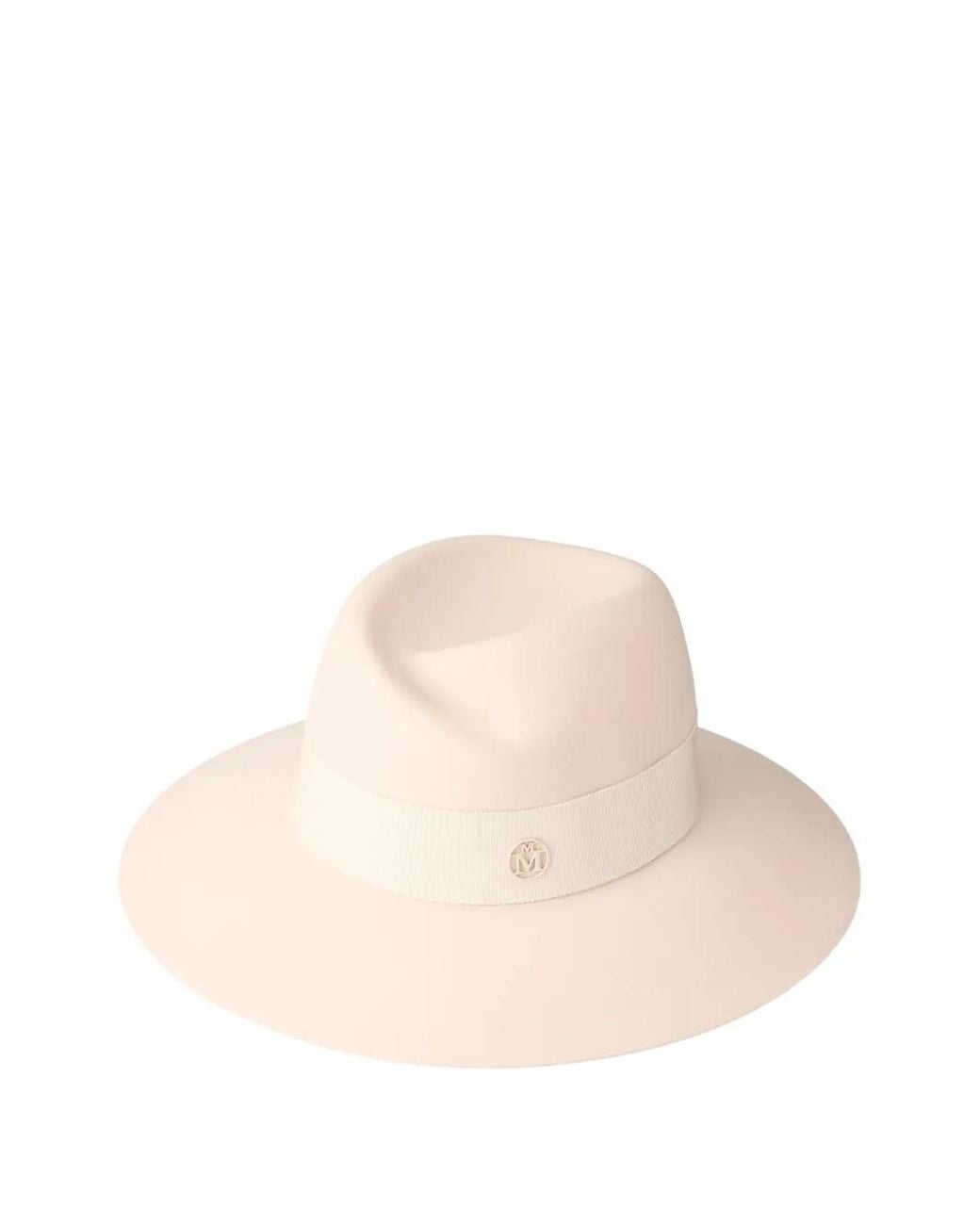 Maison Michel Natural Virginie Grosgrain-Trim Fedora Hat