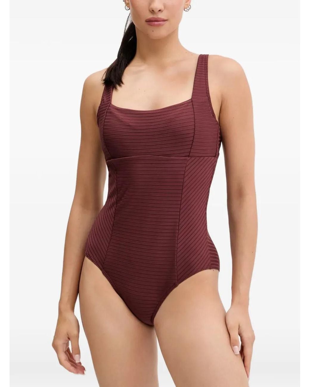 Rip Curl Purple Premium Surf D Cup Ribbed-Knit Swimsuit