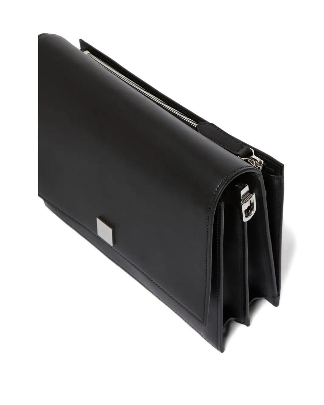 Max Mara Gray Flap-Top Satchel Bag