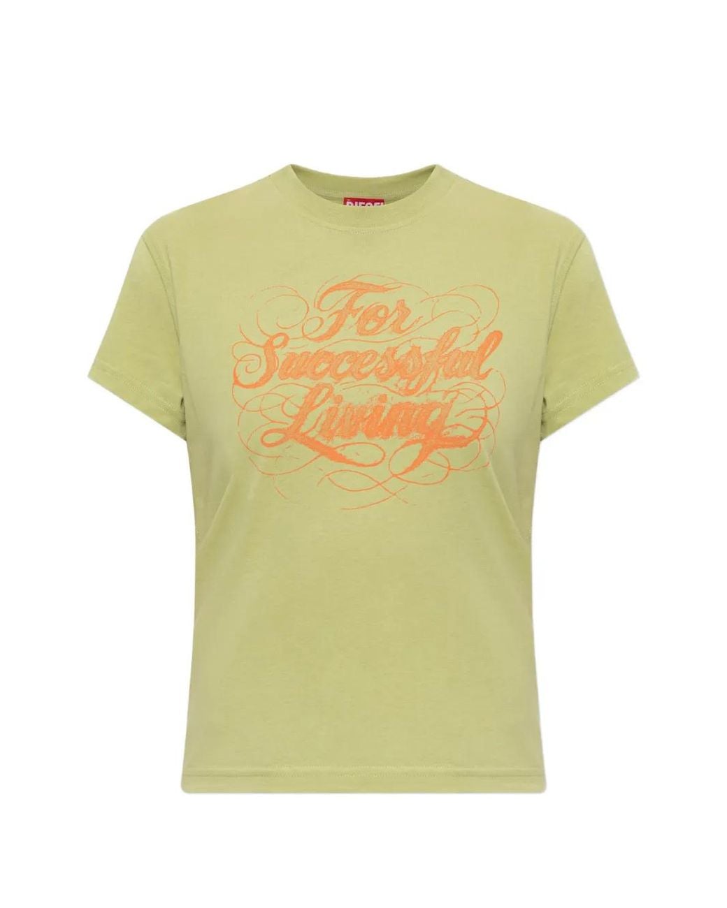 DIESEL Yellow T-Ila-Aa4 Slogan-Print Cotton T-Shirt