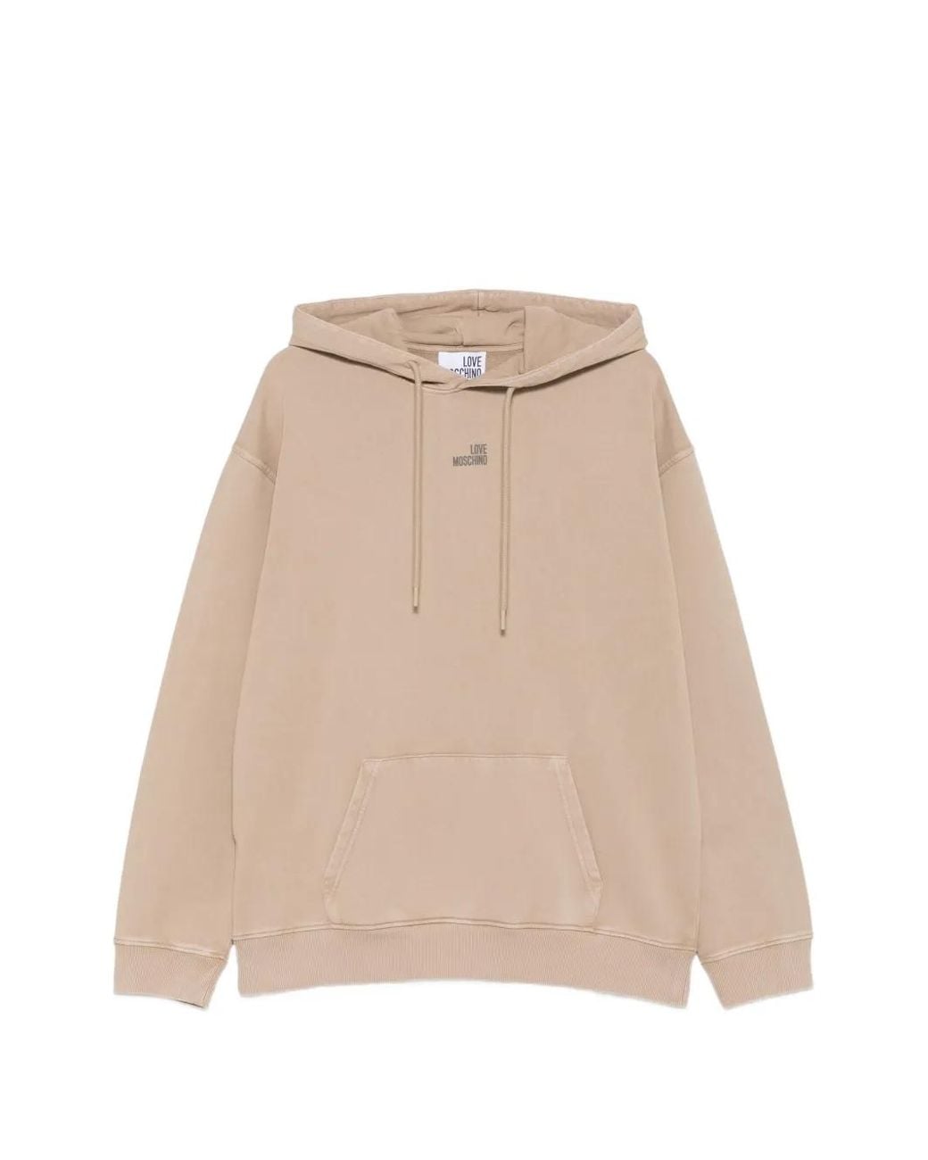 Love Moschino Natural Logo-Print Pouch-Pocket Hoodie for men