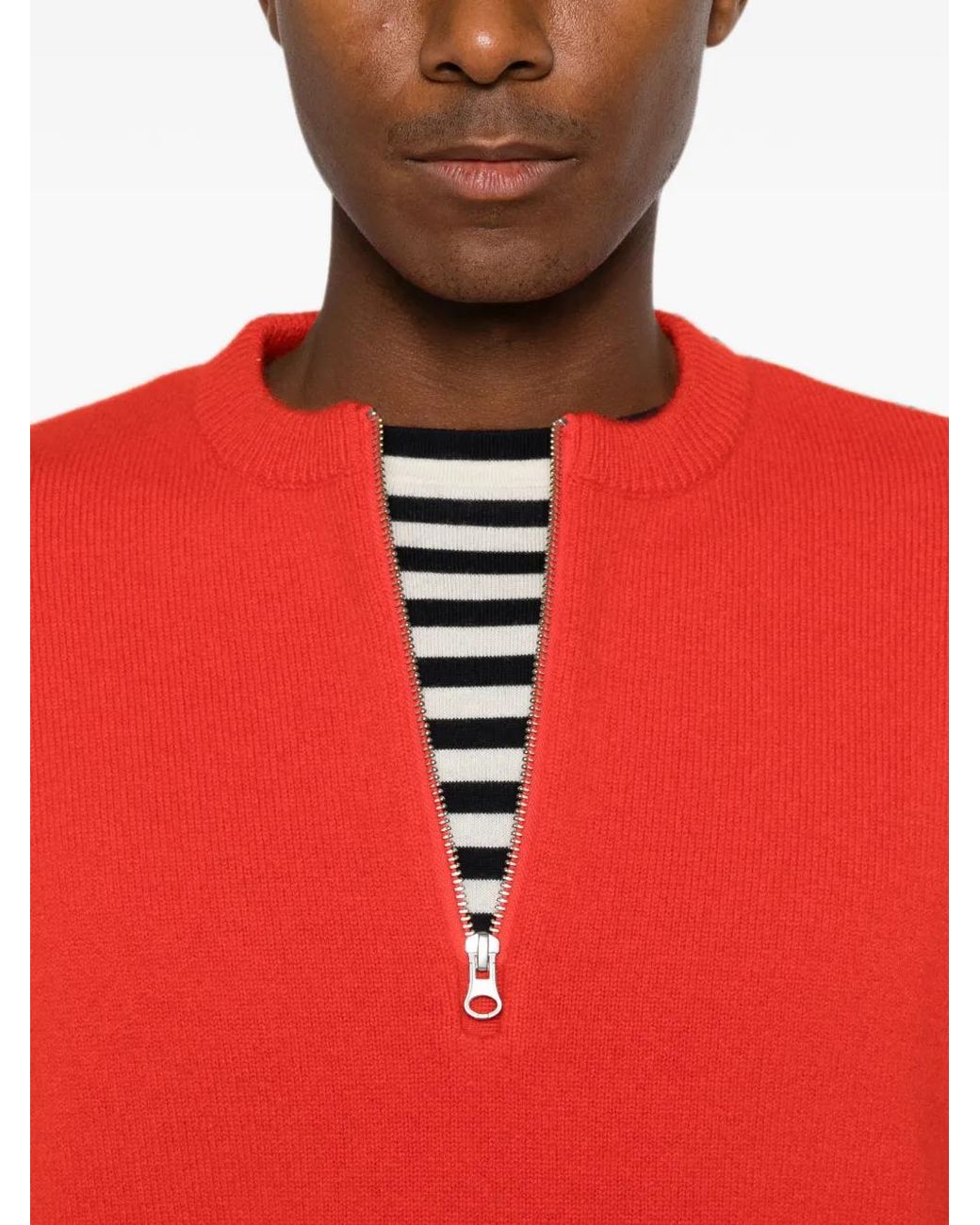 Extreme Cashmere Red Like Quarter-Zip Sweater