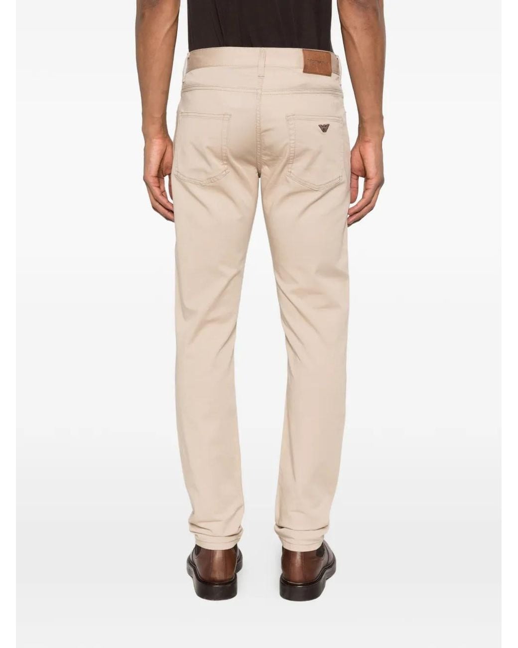Emporio Armani Natural Pantalon À Patch Logo for men