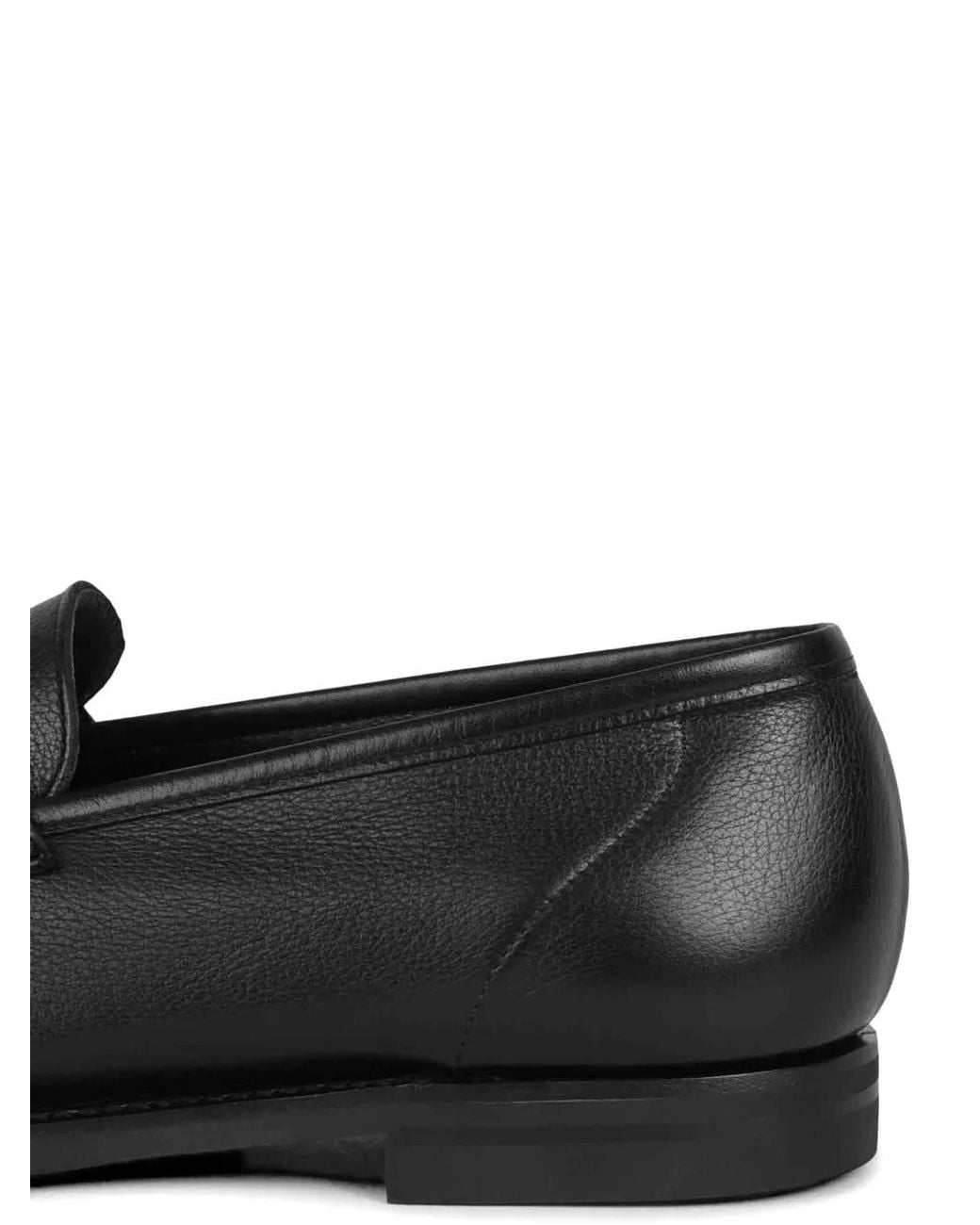 Crockett and Jones Black Mocassins Harvard En Cuir for men
