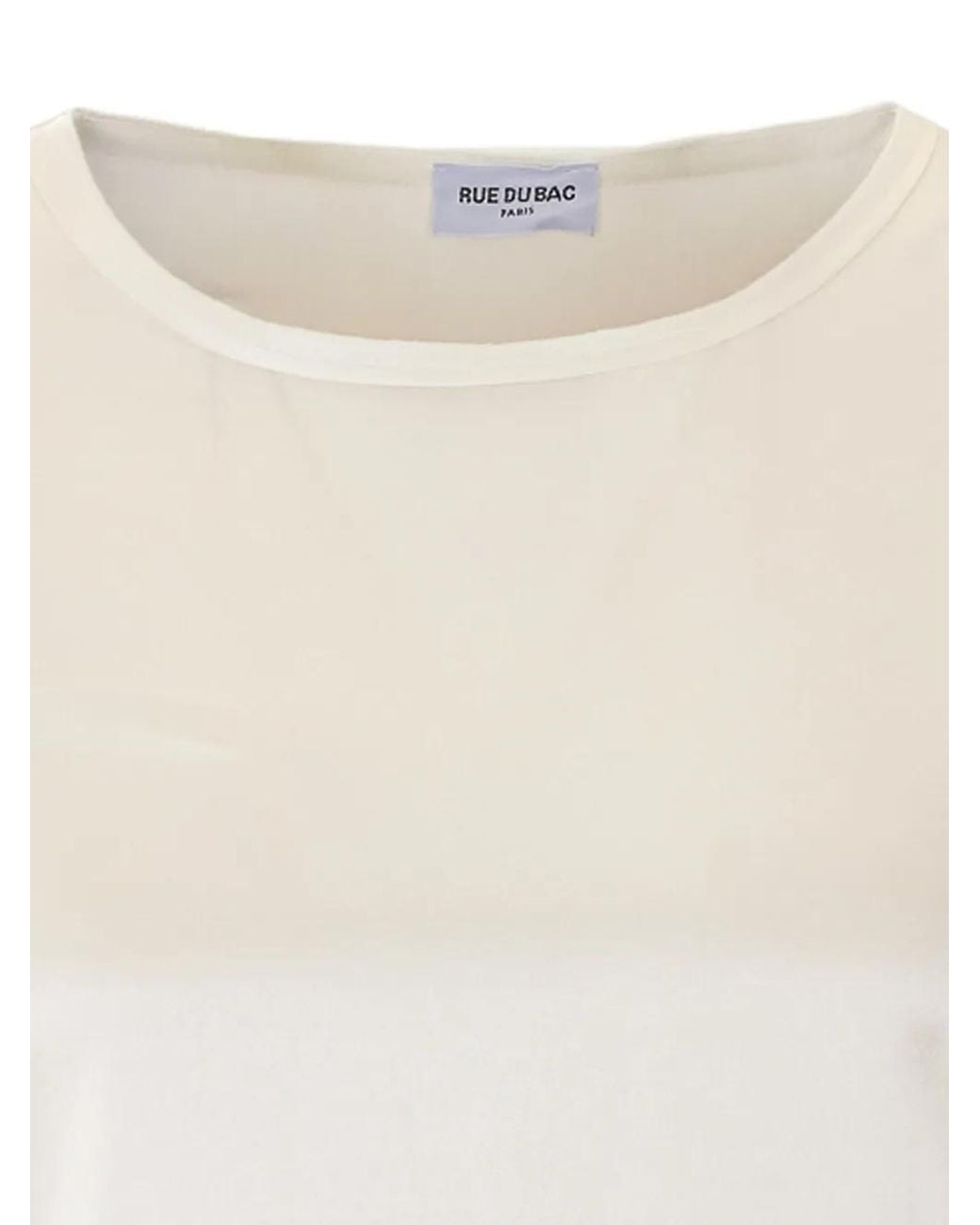 RUE DU BAC White Crew-Neck Long-Sleeve Blouse