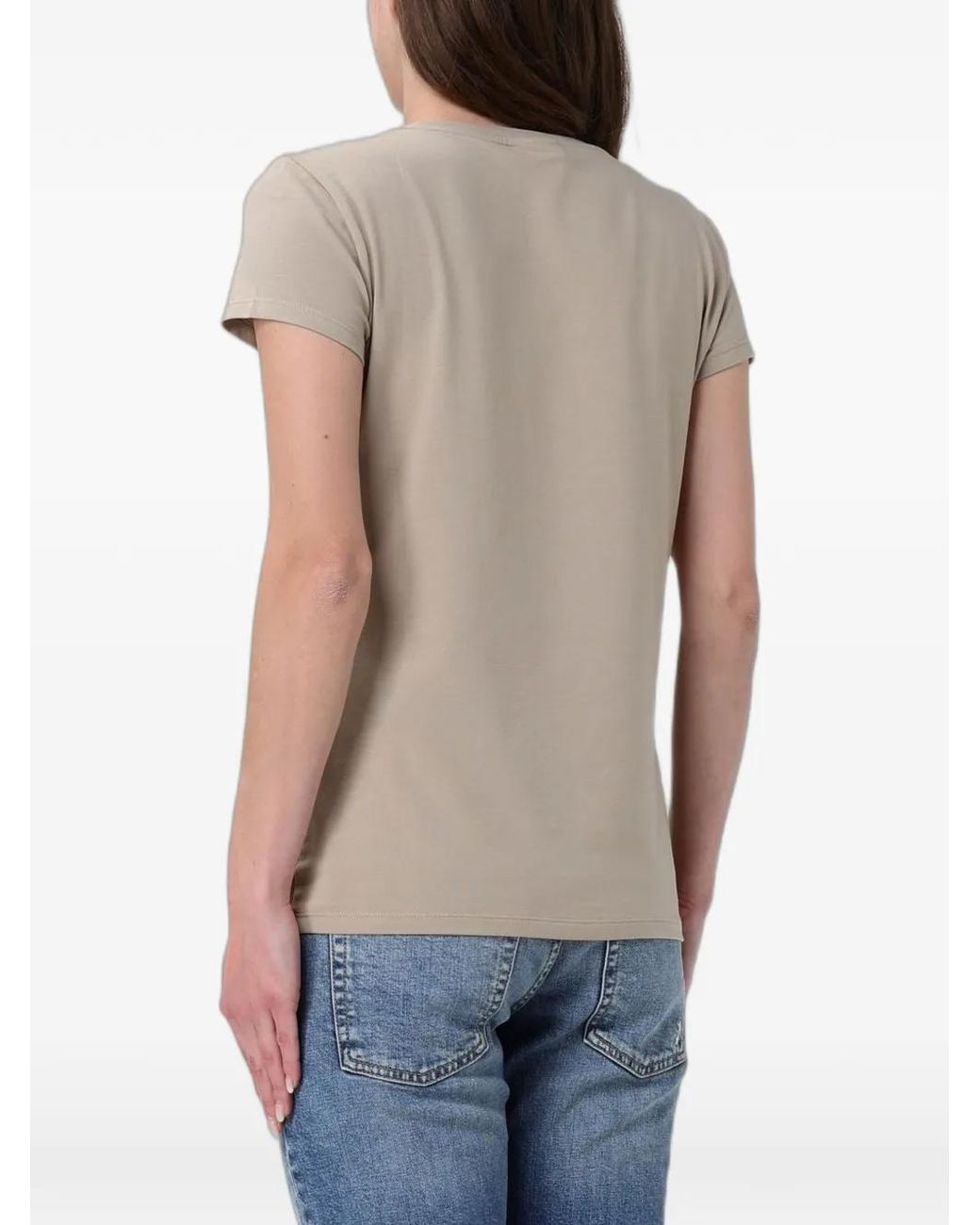 ARMANI EXCHANGE Natural Rhinestone-Embellished T-Shirt