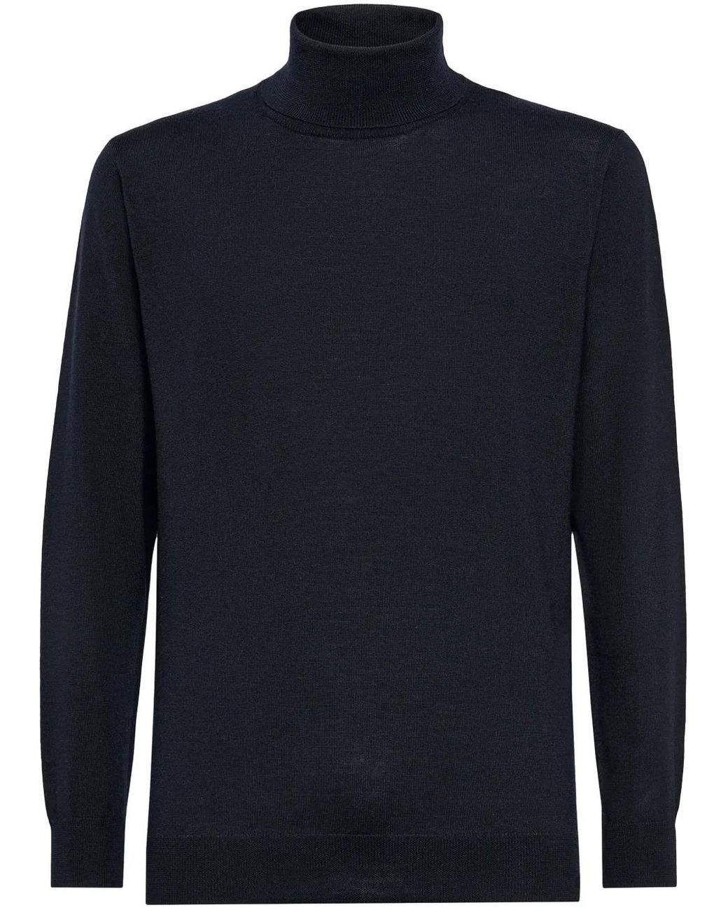 Boggi Blue Merino-Wool Roll-Neck Sweater for men