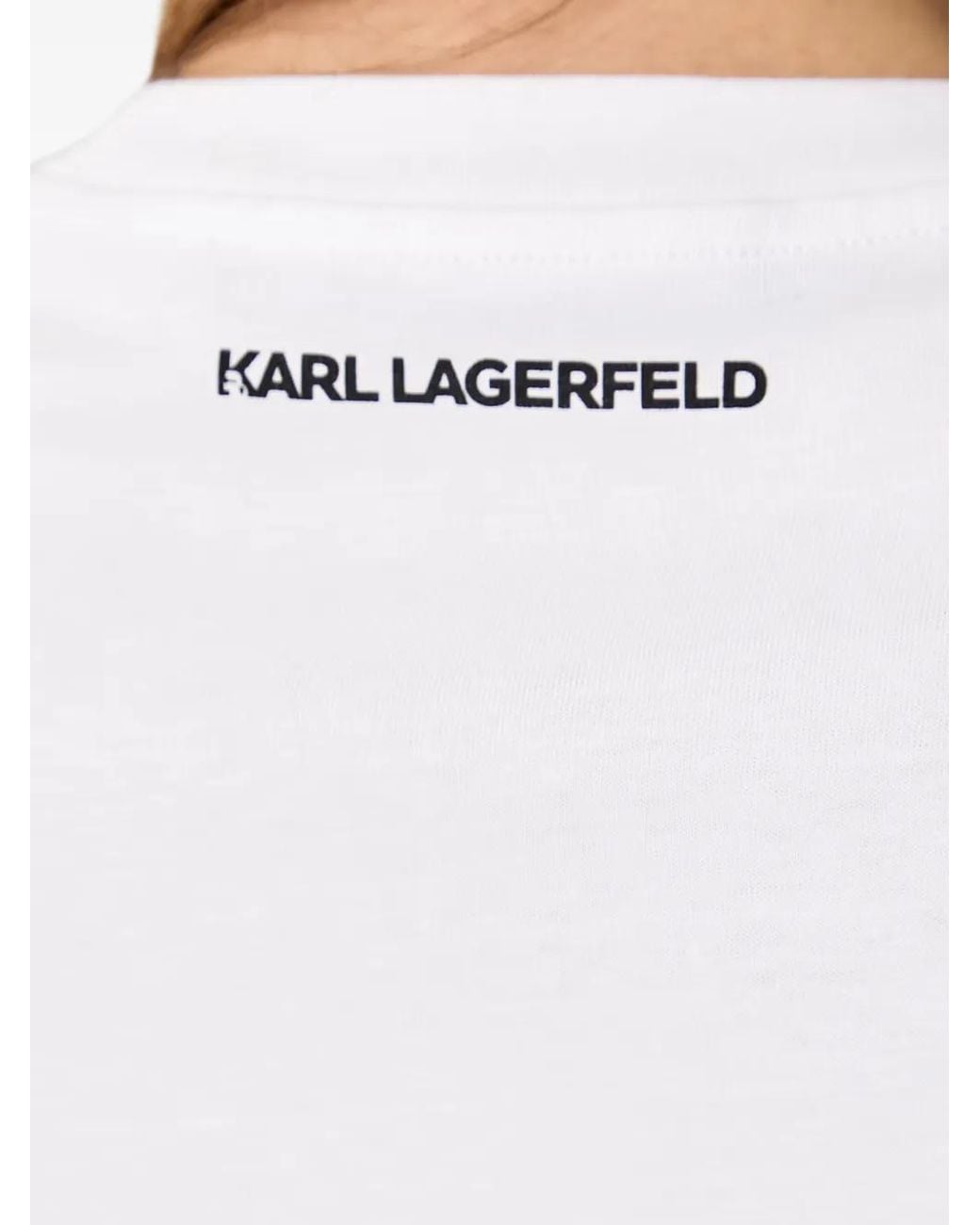 Karl Lagerfeld White Rue St-Guillaume Regular Fit T-Shirt
