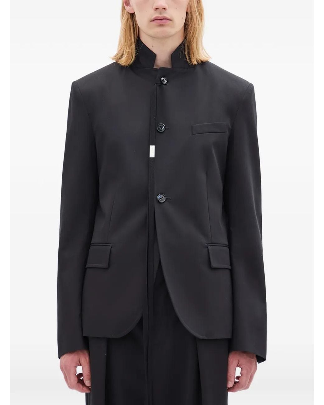 Ann Demeulemeester Blue Button-Up Blazer for men