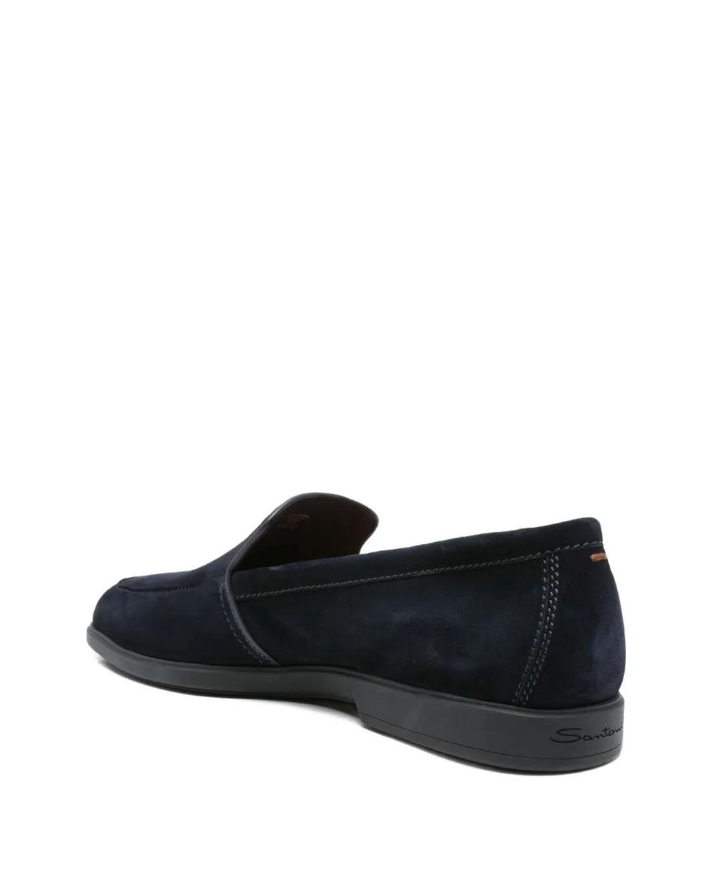 Santoni Blue Suede Loafers for men