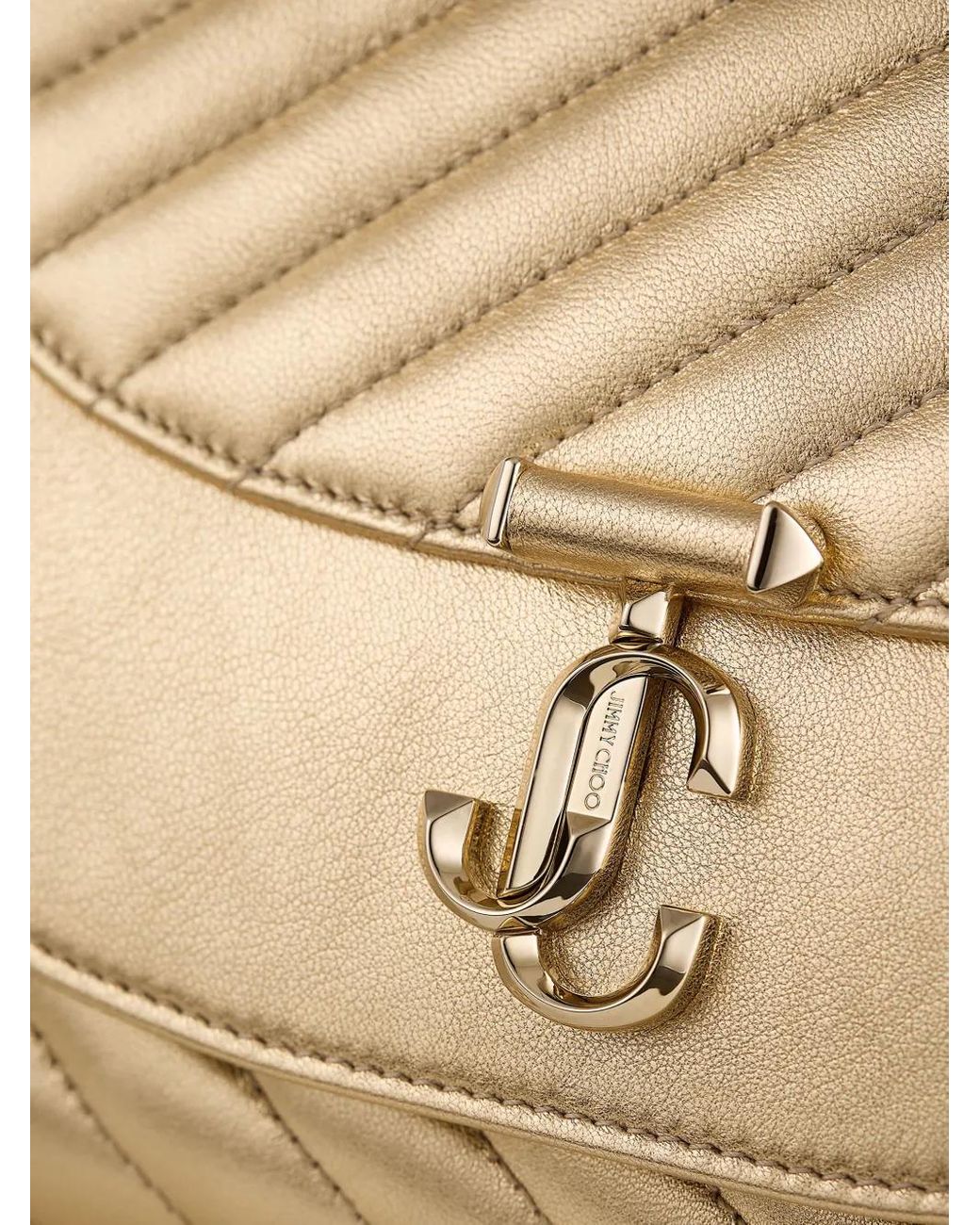 Jimmy Choo Natural Curve Quilted Leather Clutch Bag