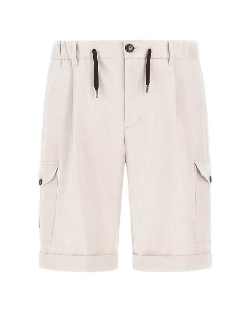 Herno White Drawstring Cargo Shorts for men