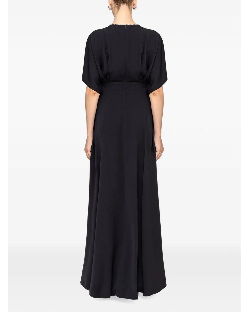 Nissa Blue Crystal Details Maxi Dress