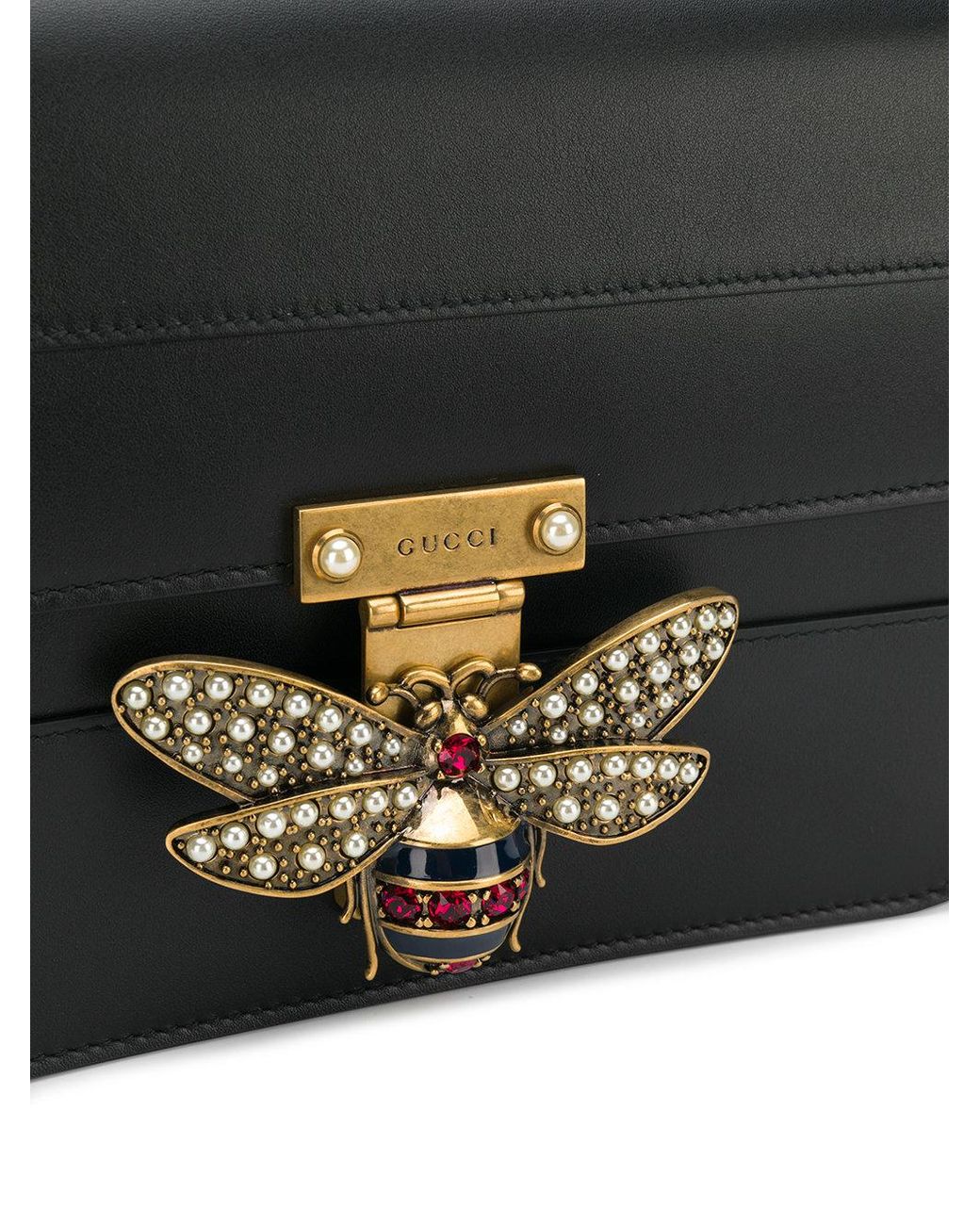Bolso con abeja y detalles Gucci de color Negro | Lyst