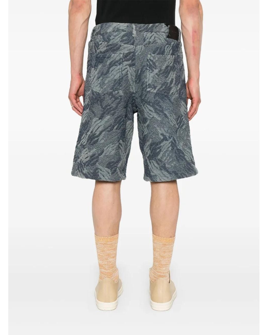 Daily Paper Blue Camo-Monogram Shorts for men