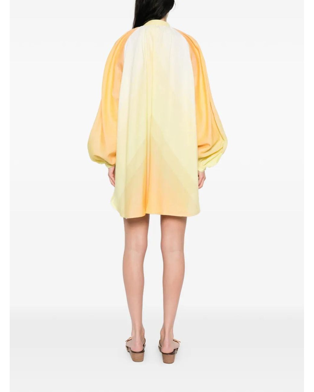 Marrakshi Life Yellow Long-Sleeve Buttoned Mini Dress