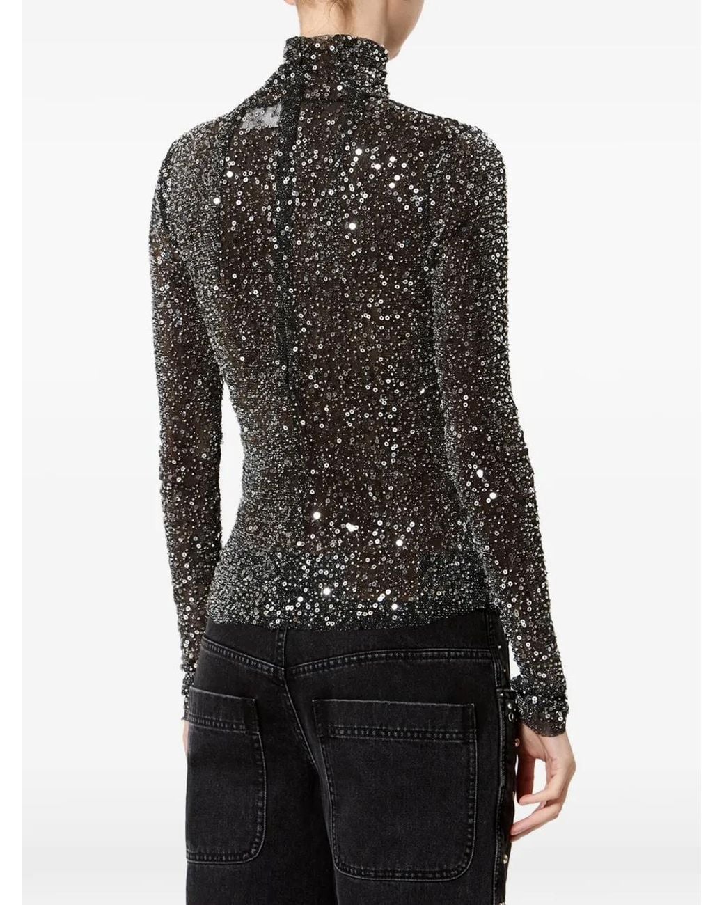 Isabel Marant Black Bead-Embellished Top
