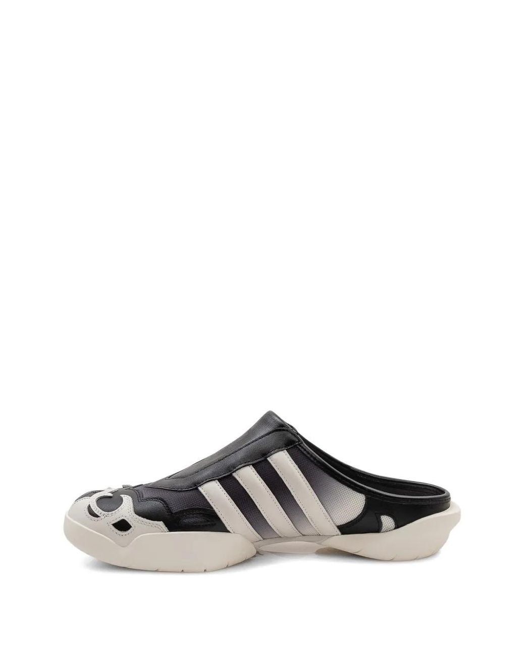 Y-3 White Side-Stripe Mules for men