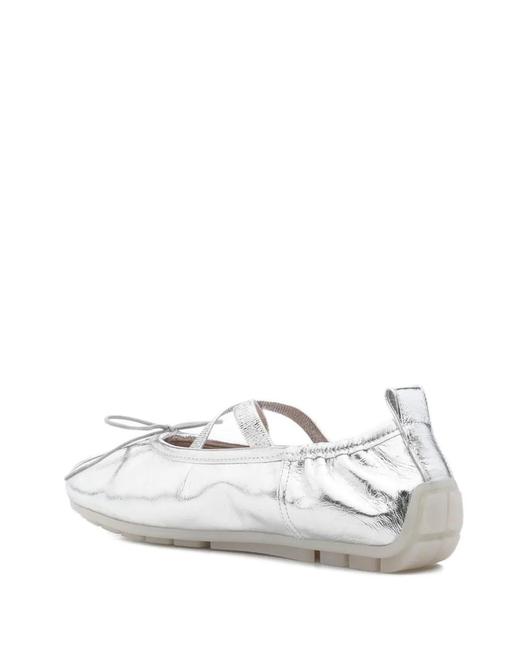 Simone Rocha White Cross-Strap Bow Ballet Flats
