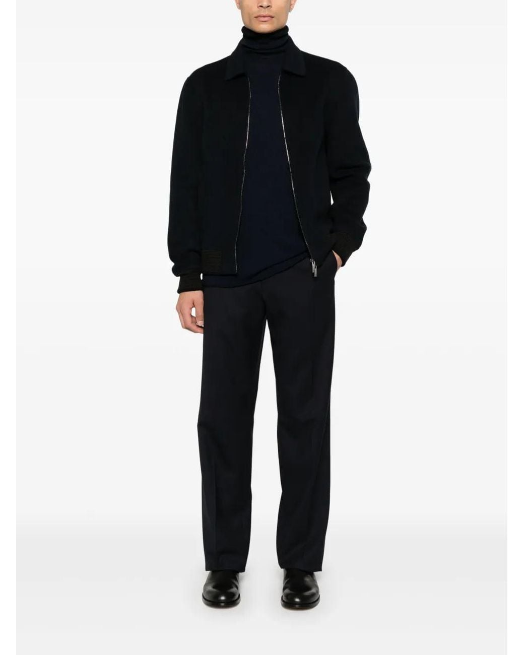 Roberto Collina Blue High-Neck Sweater for men