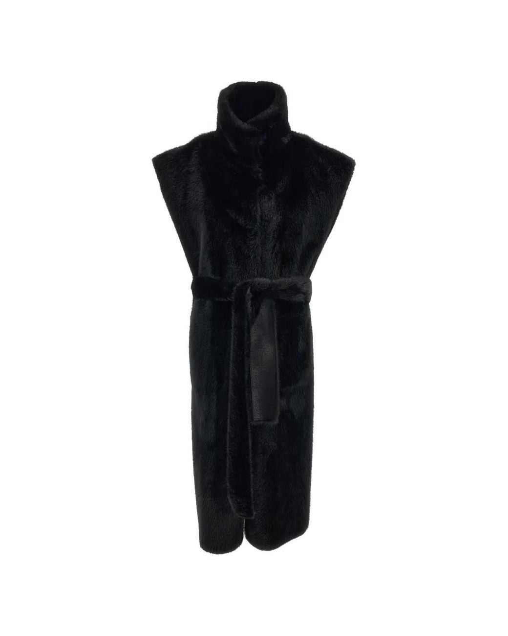 Stand Studio Black Reversible Belted Coat
