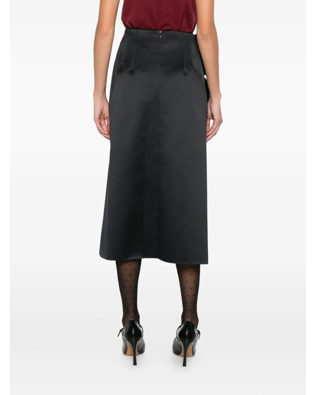 Viktor & Rolf Black Bow-Embellished Midi Skirt