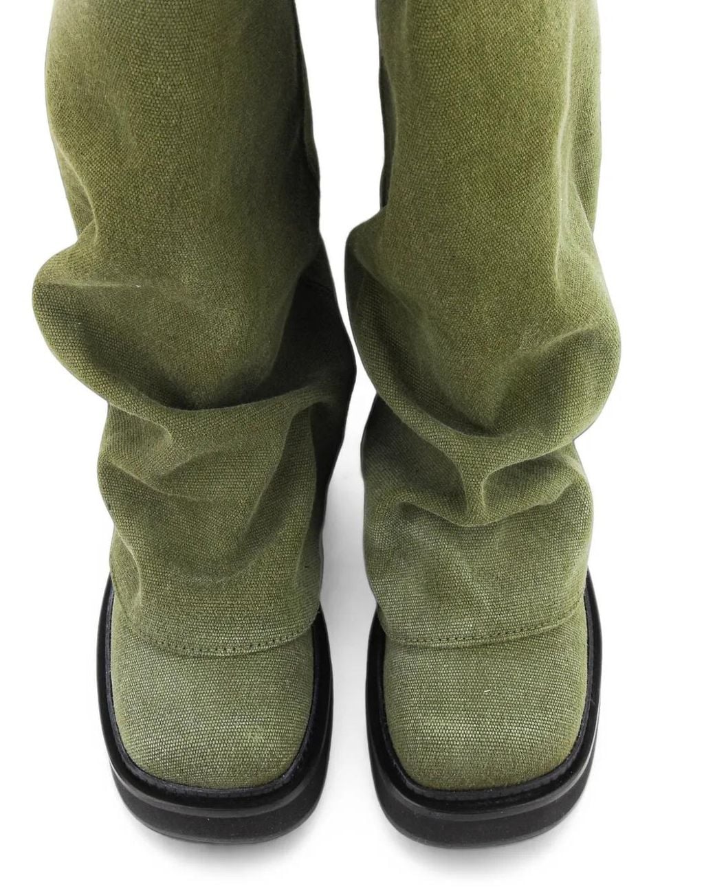 The Attico Green Robin Canvas Combat Boots