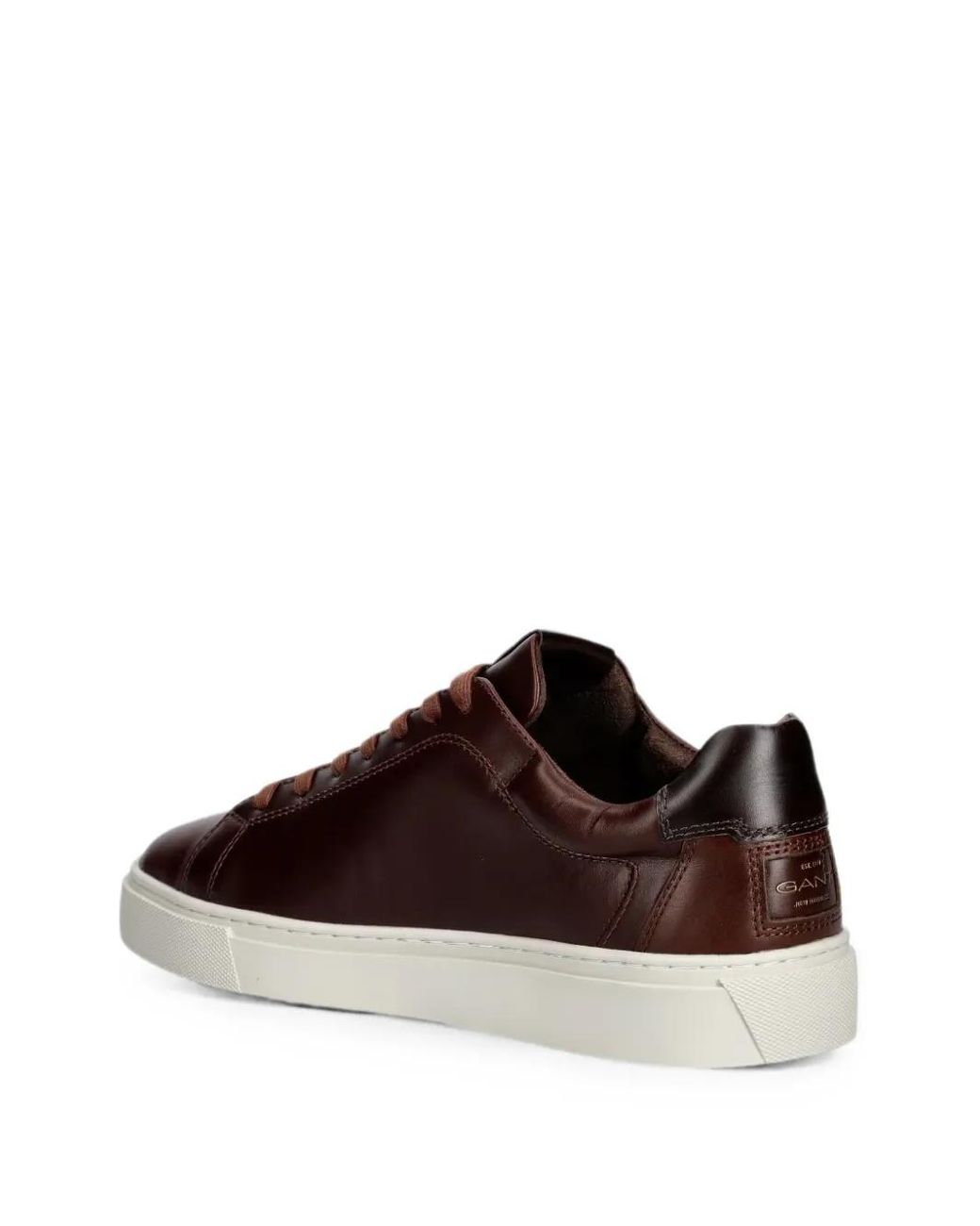 Gant Brown Logo-Plaque Leather Sneakers for men