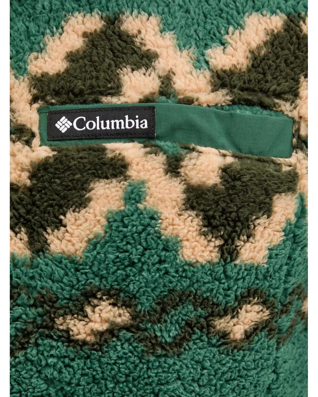 Columbia Green Geometric-Pattern Half-Zip Sweater for men