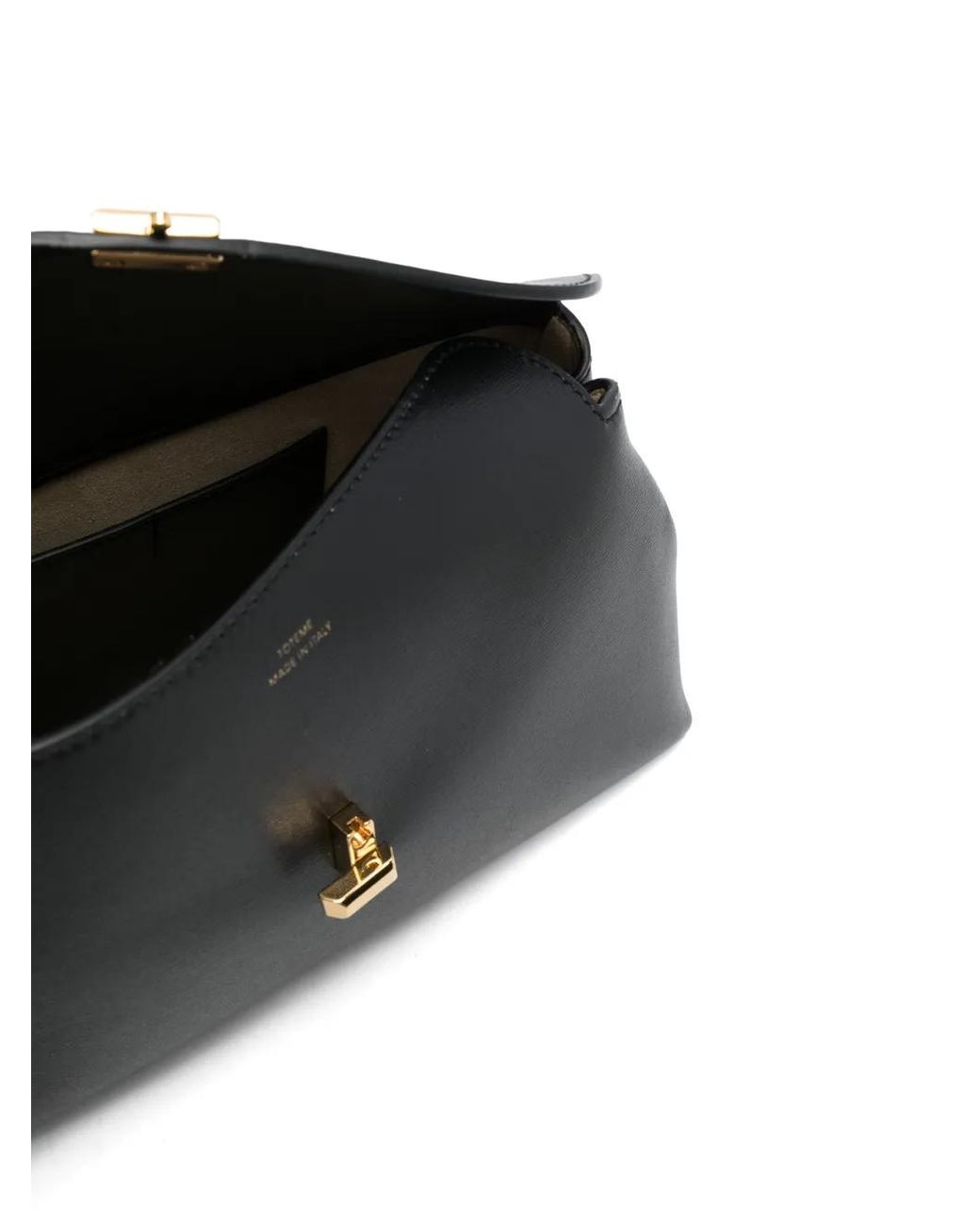 Totême Black T-Lock Leather Crossbody Bag
