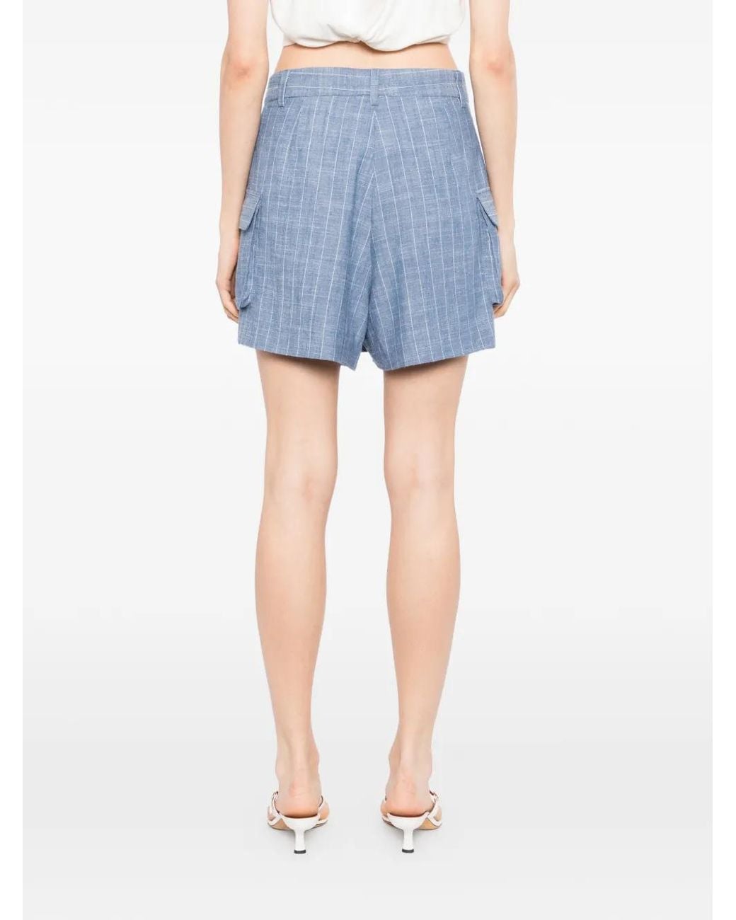 BLAKLACE Blue Pinstripe Cargo Shorts