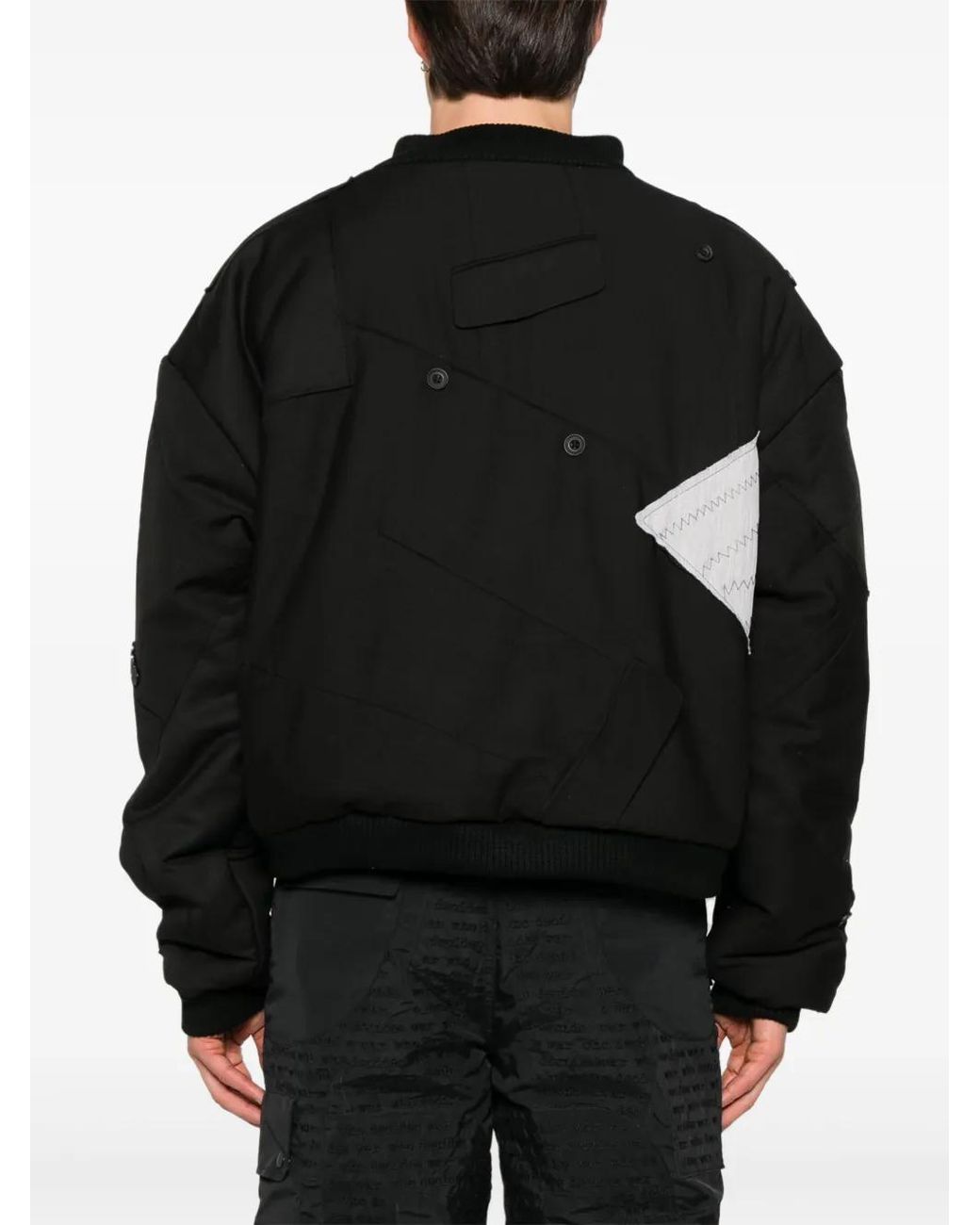 Who Decides War Black Patchwork-Design Jacket for men