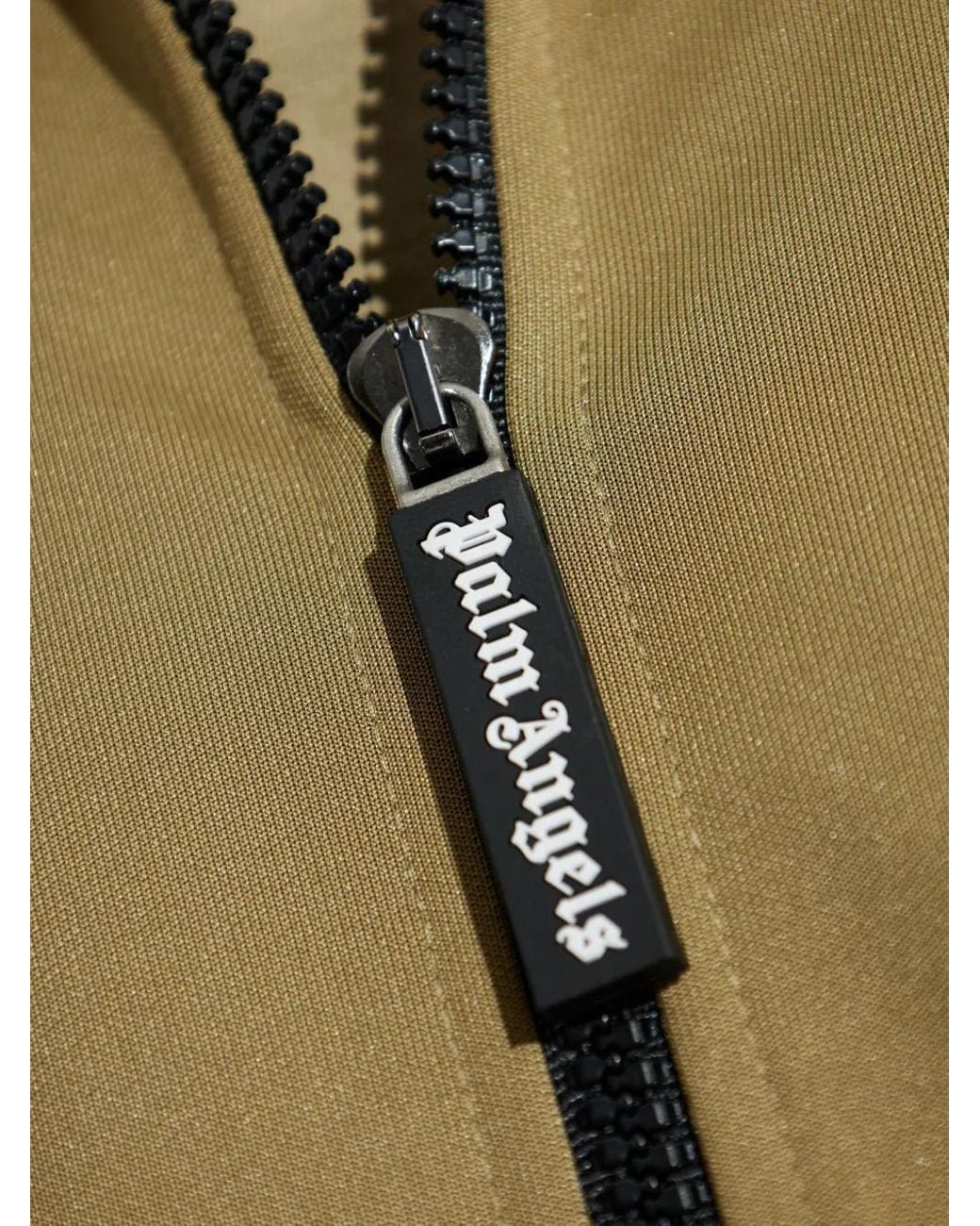 Palm Angels Green Zip-Fastening High-Neck Sweatshirt for men