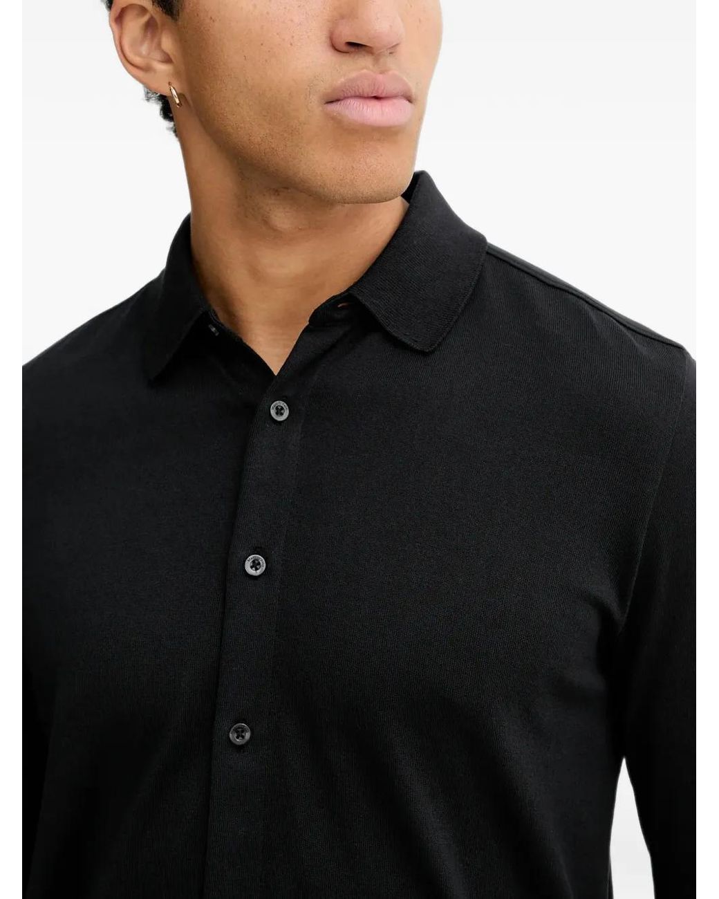 Marc O' Polo Black Buttoned Long-Sleeve Shirt for men