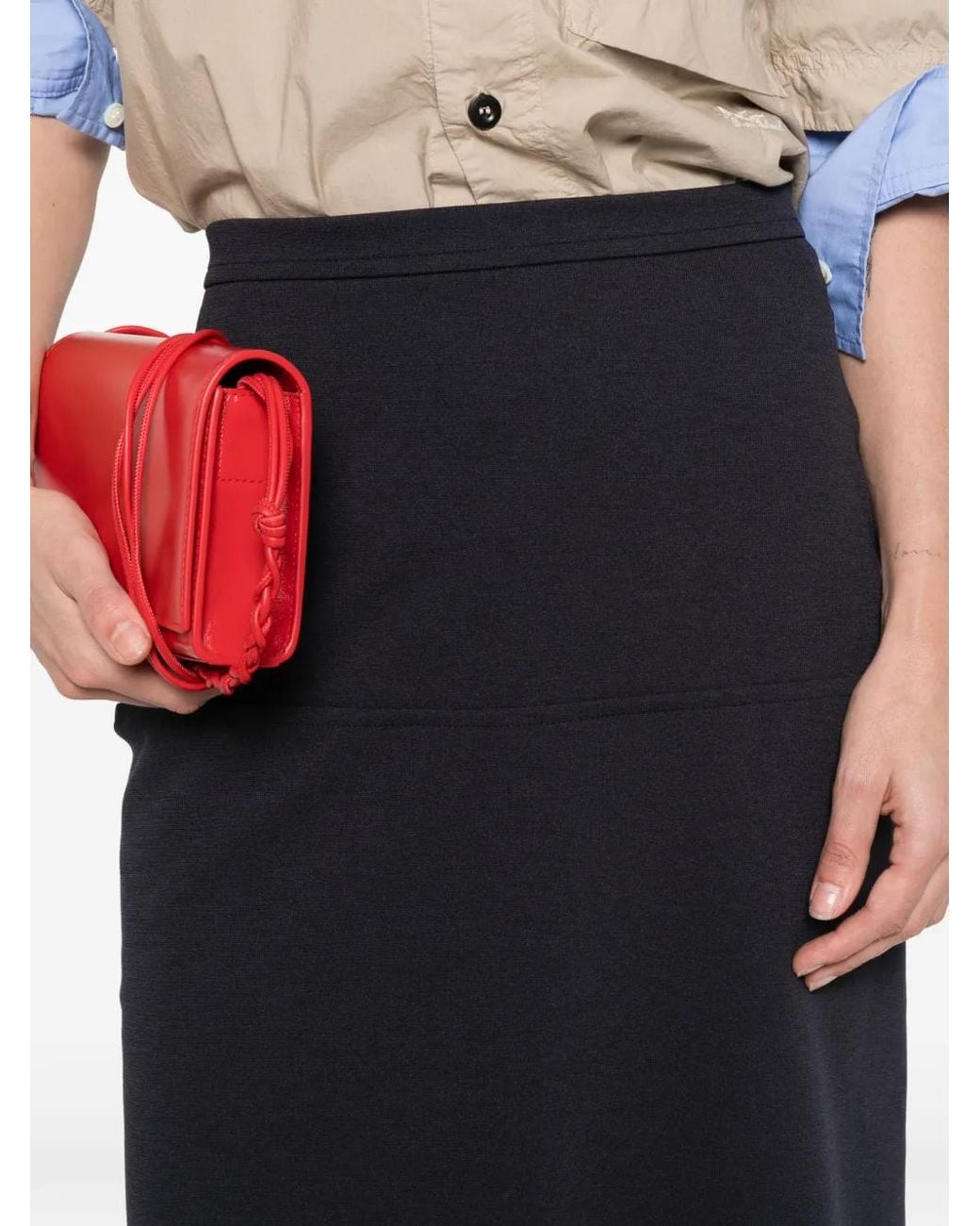 Jil Sander Blue Panelled Skirt
