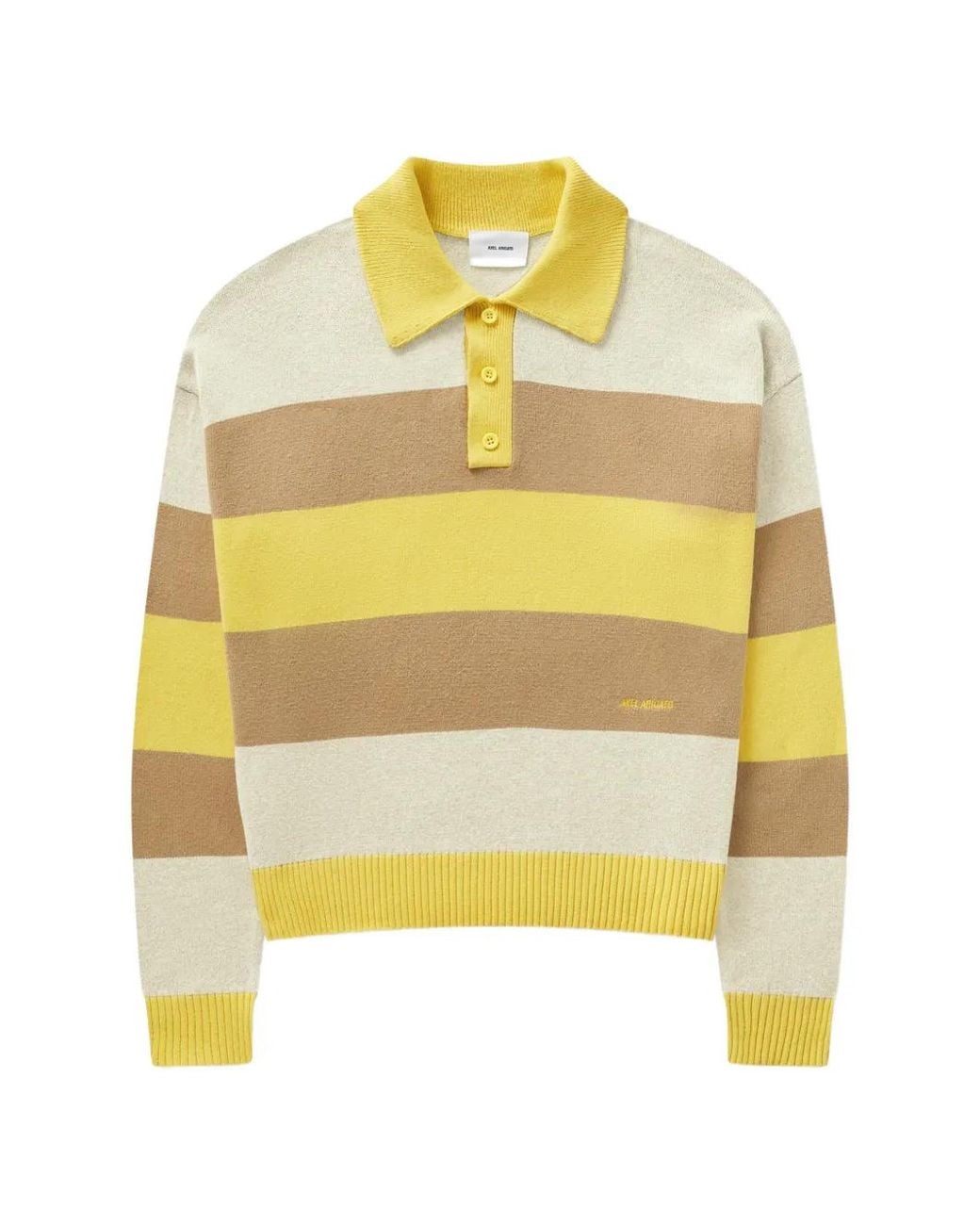 Axel Arigato Yellow Marine Striped Polo Shirt for men