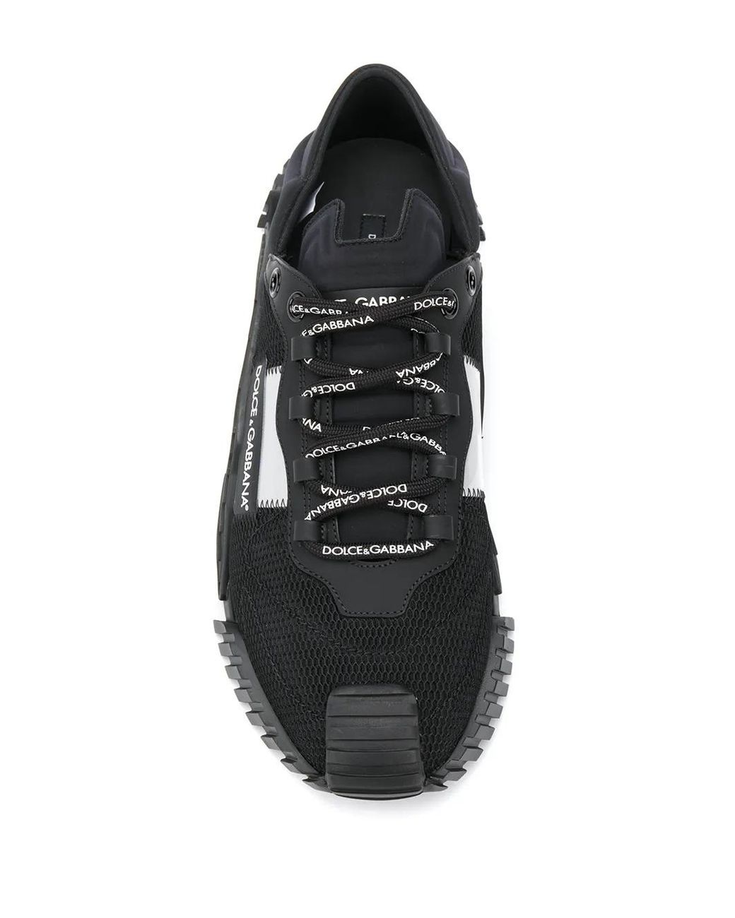 Dolce & Gabbana Black Neoprene And Mesh Technical Fabric Sneakers With Leather Details And Reflective Bands for men
