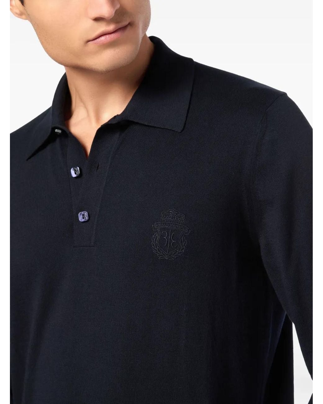 Billionaire Blue Logo-Embroidered Jumper for men
