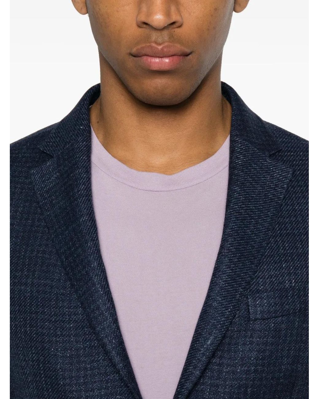 Zegna Blue Two-Button Blazer for men
