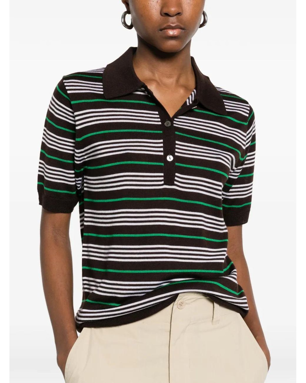 P.A.R.O.S.H. Black Polo À Rayures