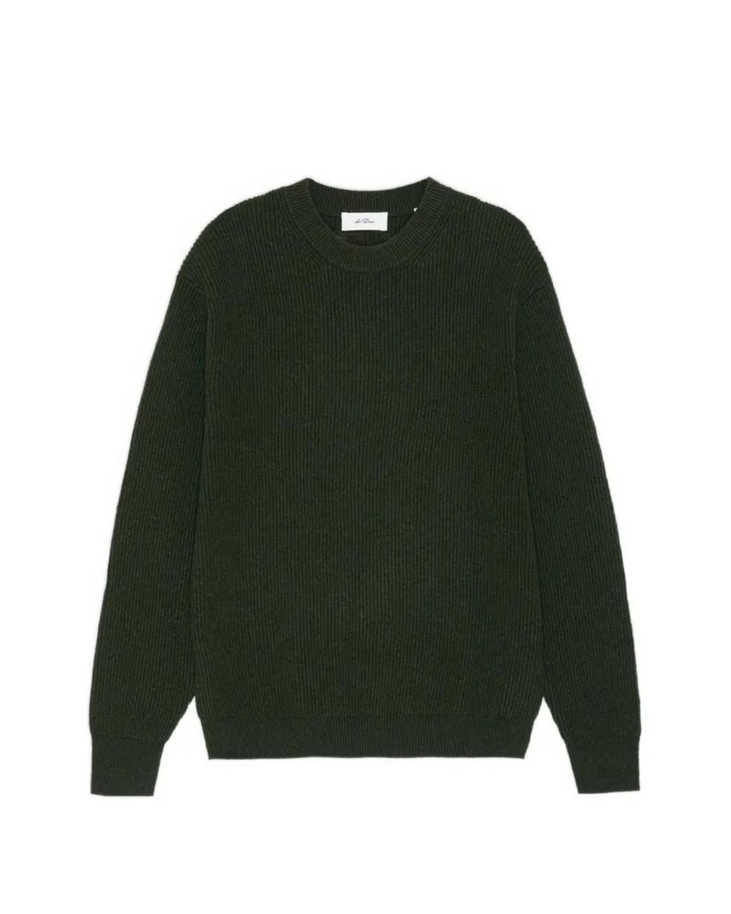 Les Deux Green Ribbed-Knit Crew-Neck Sweater for men