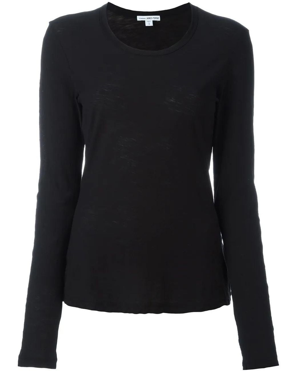 James Perse Black Round Neck Longsleeved T-Shirt
