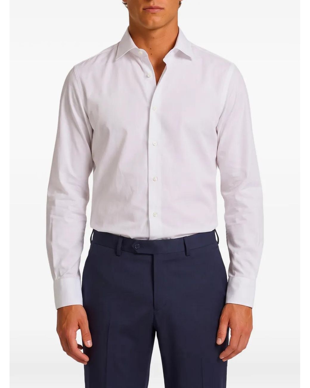 Borriello White Spaccanapoli Cotton-Twill Shirt for men