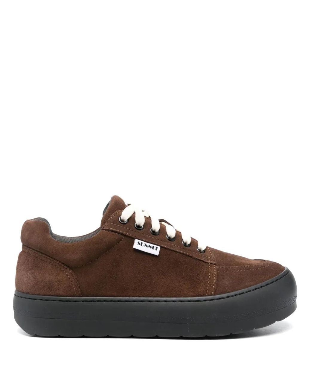 Sunnei Brown Dreamy Lace-Up Suede Sneakers