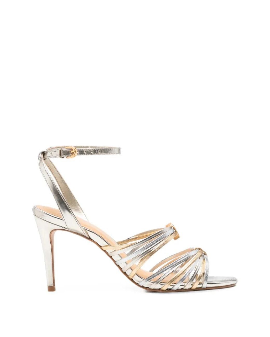 Carrano White Multi-Strap Metallic Sandals