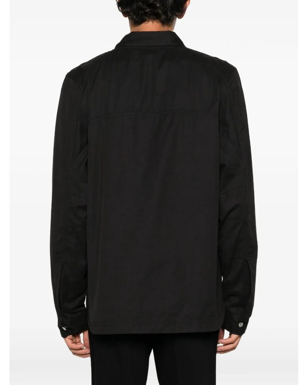 Thom Krom Black Flap-Pocket Long-Sleeve Shirt for men